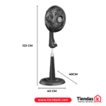 VENTILADOR TURBO SILENCE 2 EN 1 14 PULGADAS 6 ASPAS NEGRO REF  5861023662 - Imagen 4