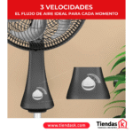 VENTILADOR TURBO SILENCE 2 EN 1 14 PULGADAS 6 ASPAS NEGRO REF  5861023662 - Imagen 3