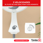 VENTILADOR TURBO SILENCE 2 EN 1 14 PULGADAS 6 ASPAS BLANCO REF  5861024454 - Imagen 3