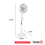VENTILADOR TURBO SILENCE 2 EN 1 14 PULGADAS 6 ASPAS BLANCO REF  5861024454 - Imagen 4
