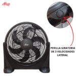 VENTILADOR ALTEZZA DE PISO 20 PULG 6 ASPAS MALLA PLASTICA NEGRO REF; AFF-KYT61