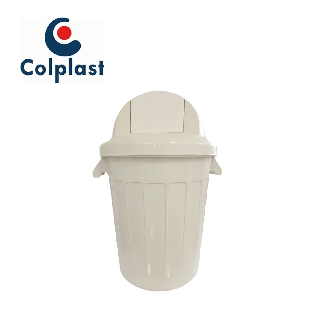 64.0081-CONTENEDOR-120-LTS-CTAPA-CUPULA-VAIVEN-BLANCO.png CONTENEDOR 120 LTS C/TAPA CUPULA VAIVEN BLANCO COLPLAST REF: 574 - Imagen 1