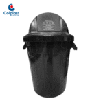 CONTENEDOR 120 LTS C/TAPA CUPULA VAIVEN NEGRO COLPLAST REF: 575