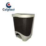 PAPELERA RATTAN DE PEDAL COLPLAST 8 LTS PISTACHO-WENGUE REF 1091