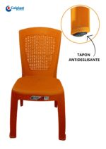SILLA COLPLAST CALYPSO NARANJA SIN BRAZO REF 751