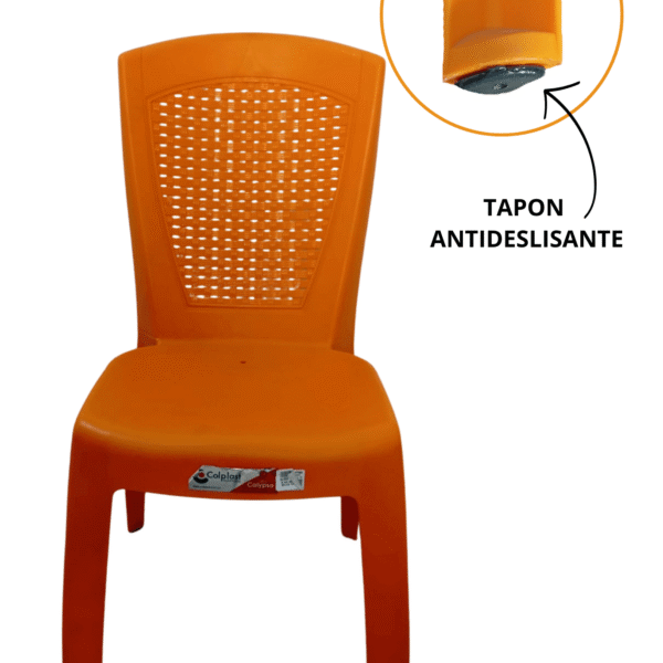 SILLA COLPLAST CALYPSO NARANJA SIN BRAZO REF 751