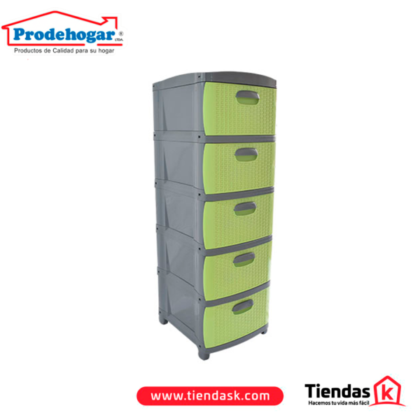 PRACTIMUEBLE DUBAI 5 NIVELES RATTAN GR-VD PRODEHOGAR REF  390ORR5N14