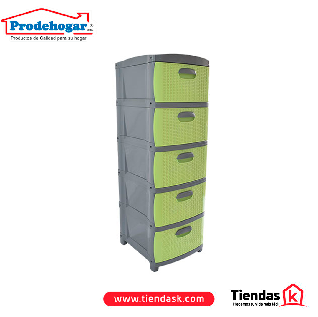 106.0039.png PRACTIMUEBLE DUBAI 5 NIVELES RATTAN GR-VD PRODEHOGAR REF 390ORR5N14 - Imagen 1