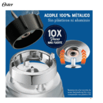 LICUADORA CROMADA OSTER 700WTS VASO DE VIDRIO 3 VELOCIDADES BLST4655-013 2114081 - Imagen 2