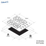ESTUFA REF 5685 EMPOTRAR 4 PT CUB VIDRIO TEMPLADO E.E GP - Imagen 3