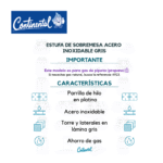 SOBREMESA CONTINENTAL 4PT LUJO MESA Y FRENTE EN ACERO INOX Q.AL GP GRIS REF 4954 - Imagen 3