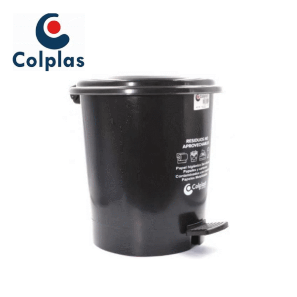 PAPELERA PEDAL REDONDA 12 LT COLPLAST PALETIZADA  NEGRA REF 1099 - 1100
