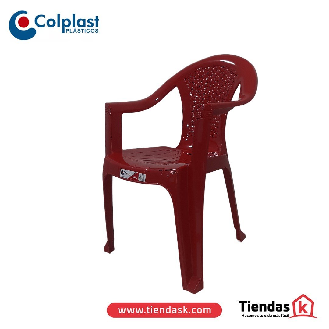 62.0013.jpg SILLA COLPLAST LIBERTY CON BRAZO ROJA REF 101 - Imagen 1