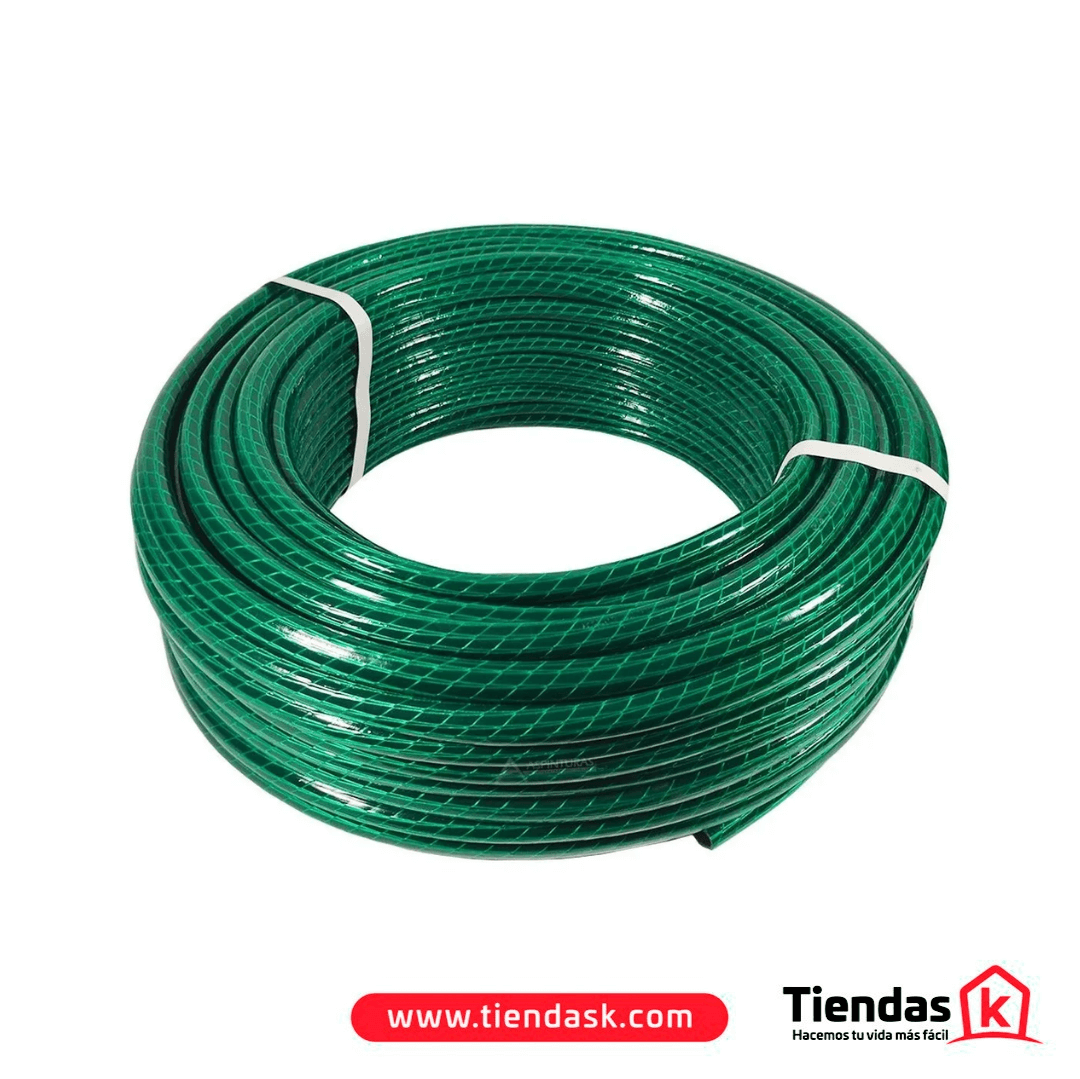 78.0011.png ROLLO DE MANGUERA 100 MTS VERDE JARD?N REF 010050001 - Imagen 1