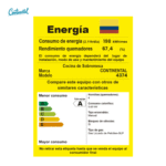 ESTUFA REF 4374  CONTINENTAL GAS 4 PT LUJO A INOX Q.ES GP NEGRA - Imagen 2
