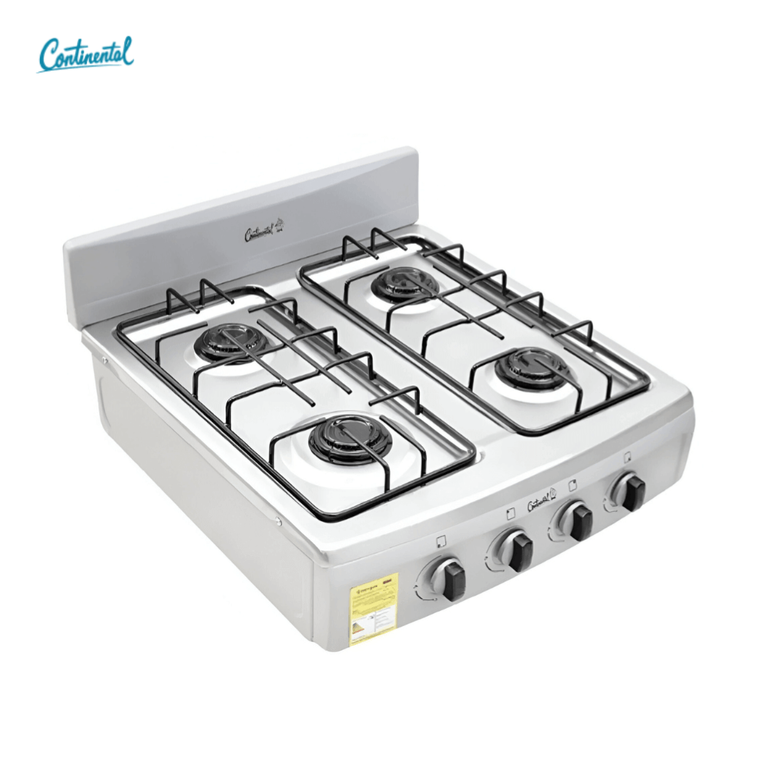 PPPP.png ESTUFA REF 4367 GAS CONTINENTAL 4 PT LUJO A INOX QE GN GRIS - Imagen 1