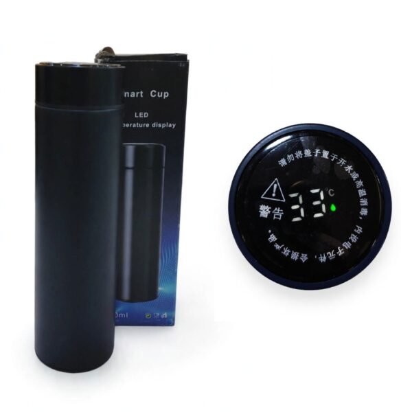 TERMO METALICO SMART CUP LED TEMPERATURE DISPLAY VASO NEGRO REF CC-235