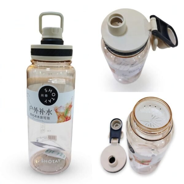 TERMO DE BEBIDA SHOTAY EN POLICARBONATO BEIGE/NEGRO  1000ML REF CC-240