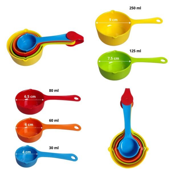 SET X 5 TAZAS MEDIDORAS PLASTICAS REF HX-10345