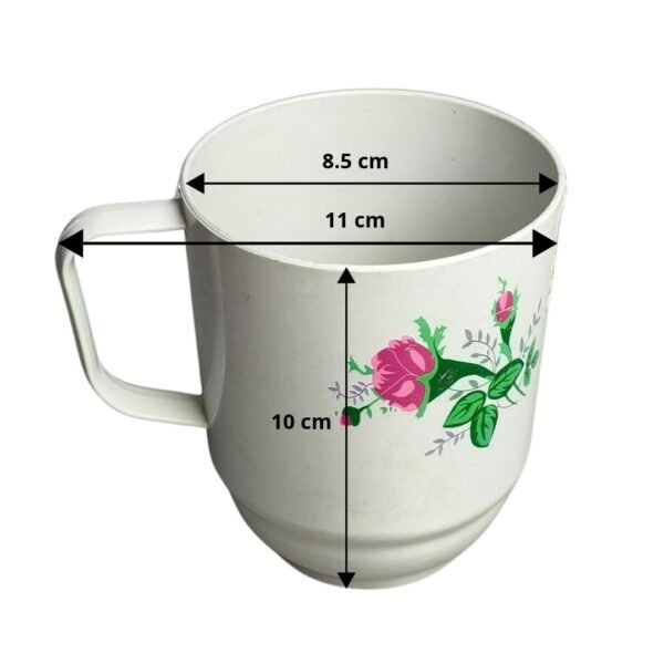 POCILLO CHOCOLATERO GRANDE DECORADO FLOR