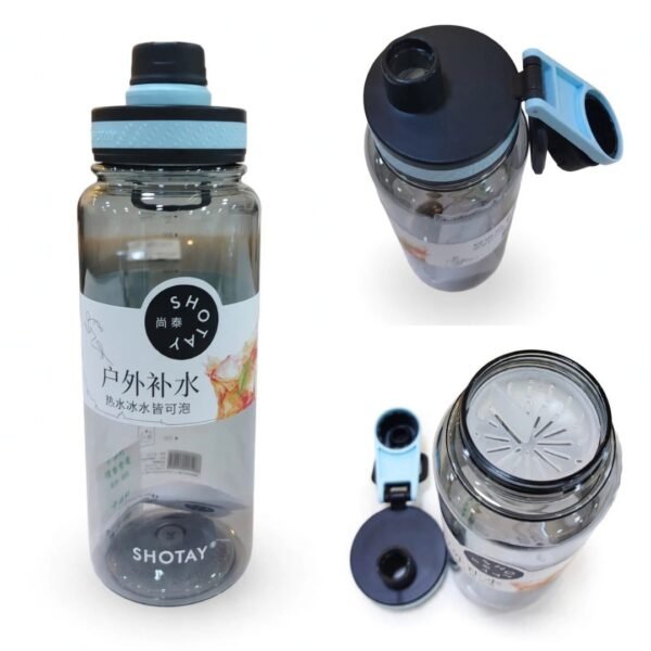 TERMO DE BEBIDA SHOTAY EN POLICARBONATO NEGRO/AZUL  1000ML REF CC-240