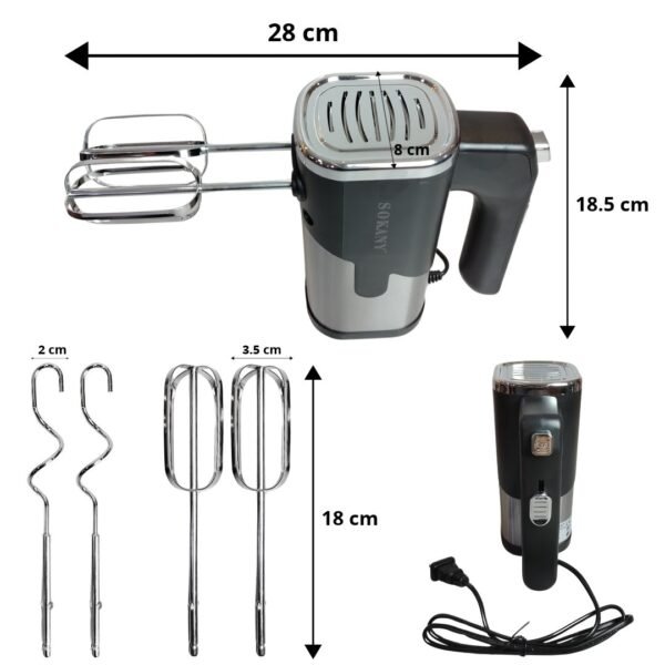 BATIDORA SOKANY NEGRO/ACERO MANUAL 800W 5VL REF SK-6621