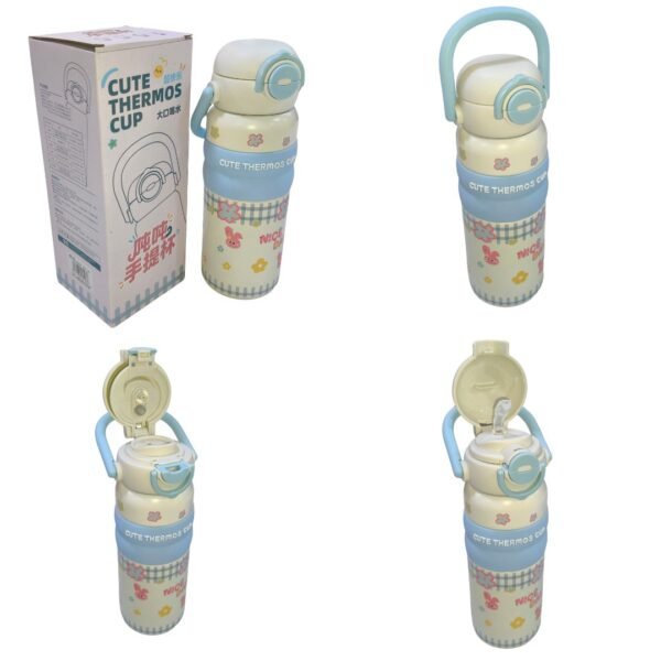 TERMO METALICO CUTE TERMOS CUP BLANCO AZUL DE 620ML REF CC-226