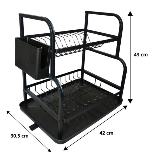 ESCURRIDOR/ LOCERO NEGRO DOS NIVELES DE 43CMX31CMX12CM REF CC-122